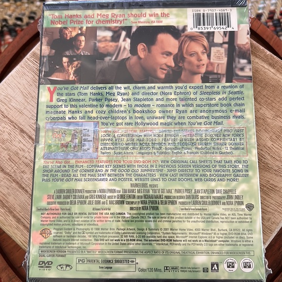 🩷HOST PICK🩷 You’ve Got Mail 1998 DVD Factory Sealed In Plastic Tom Hanks Meg Rya - Picture 2 of 3
